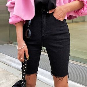 Abercrombie High Rise 9” Jean Shorts